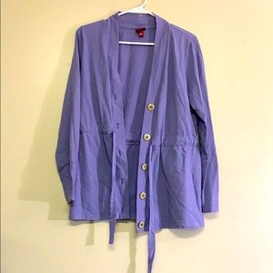 merona purple cardigan